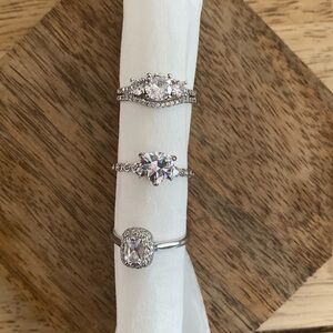 Set of (3) Cubic Zirconia Rings (LOT Y)